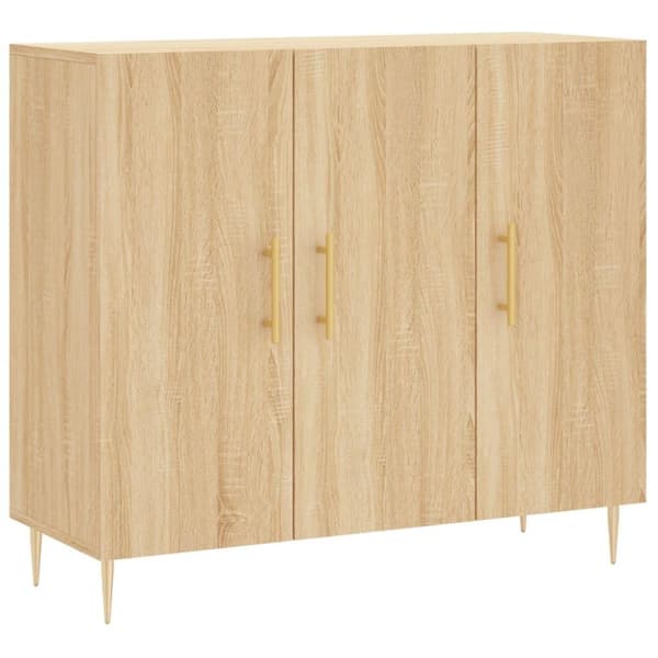 vidaXL Skjenk sonoma eik 90x34x80 cm konstruert tre