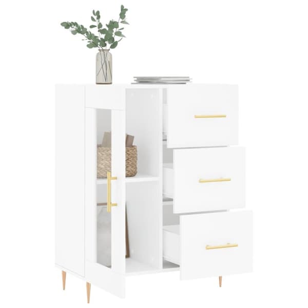 vidaXL skænk 69,5x34x90 cm konstrueret træ hvid