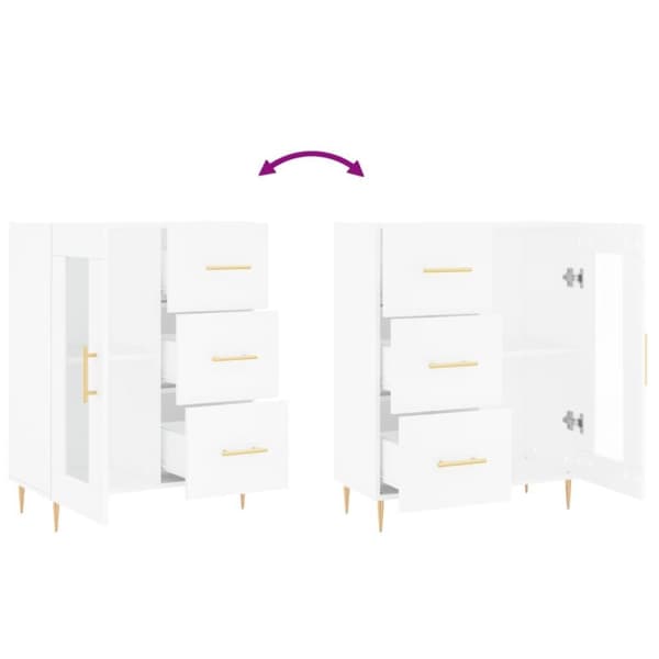 vidaXL skænk 69,5x34x90 cm konstrueret træ hvid