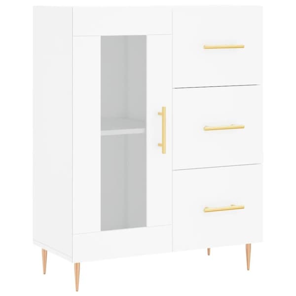 vidaXL skænk 69,5x34x90 cm konstrueret træ hvid