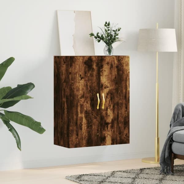 vidaXL Veggskap røkt eik 69,5x34x90 cm