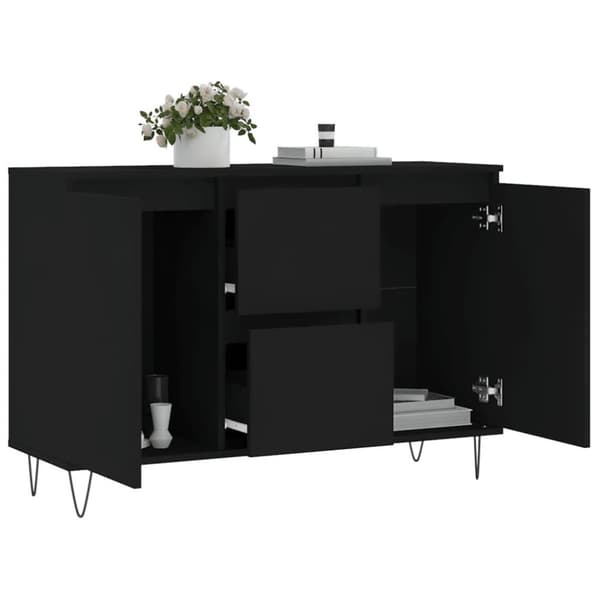 vidaXL Skänk svart 104x35x70 cm konstruerat trä
