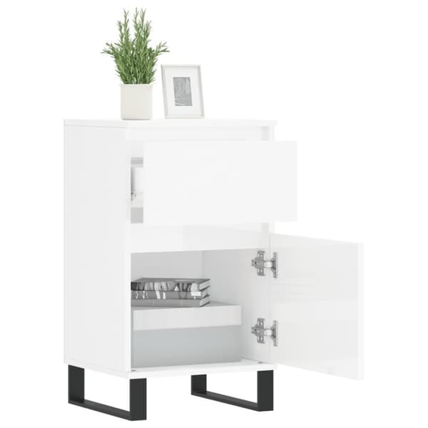 vidaXL Senkit 2kpl korkeakiilto valkoinen 40x35x70 cm tekninen puu