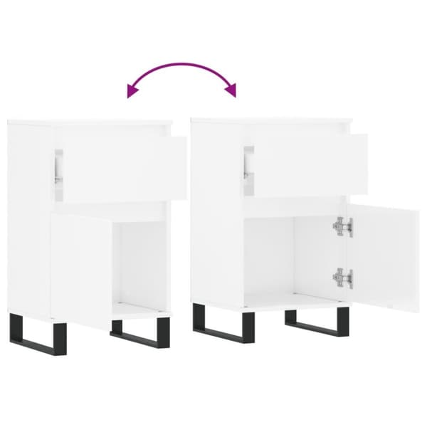 vidaXL Senkit 2kpl korkeakiilto valkoinen 40x35x70 cm tekninen puu