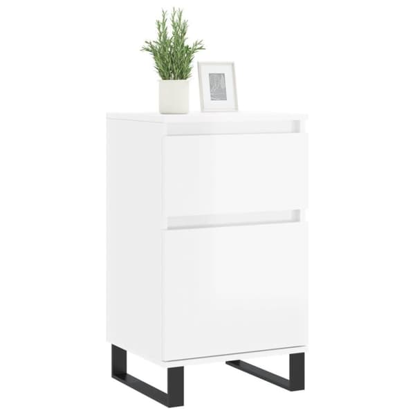 vidaXL Senkit 2kpl korkeakiilto valkoinen 40x35x70 cm tekninen puu