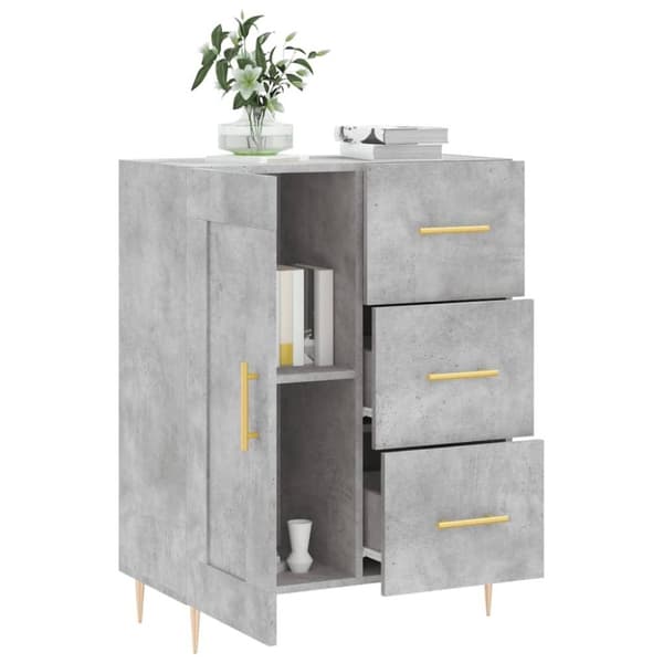 vidaXL Skänk betonggrå 69,5x34x90 cm konstruerat trä
