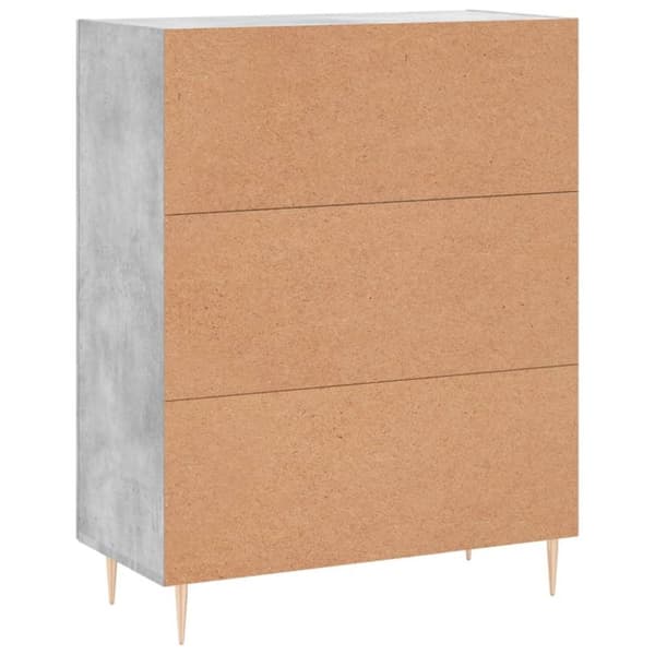vidaXL Skänk betonggrå 69,5x34x90 cm konstruerat trä