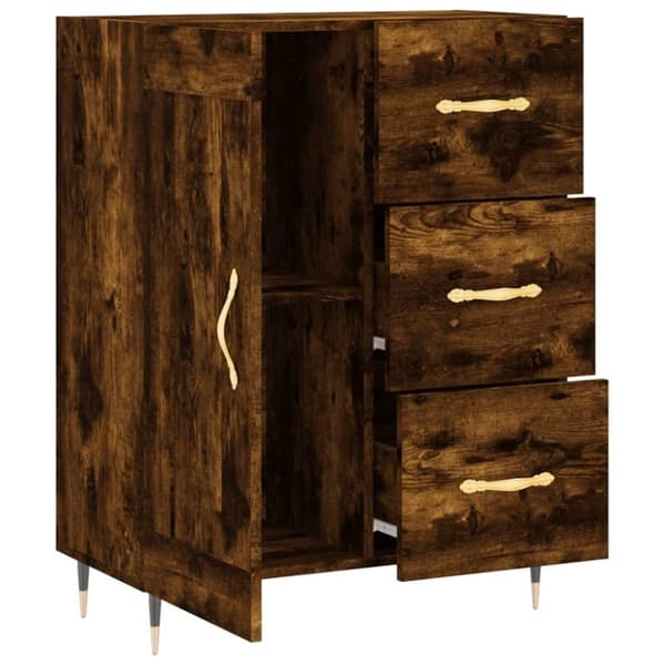 vidaXL Skjenk røkt eik 69,5x34x90 cm konstruert tre