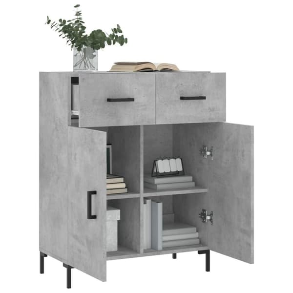 vidaXL Skänk betonggrå 69,5x34x90 cm konstruerat trä