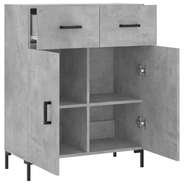 vidaXL Skänk betonggrå 69,5x34x90 cm konstruerat trä
