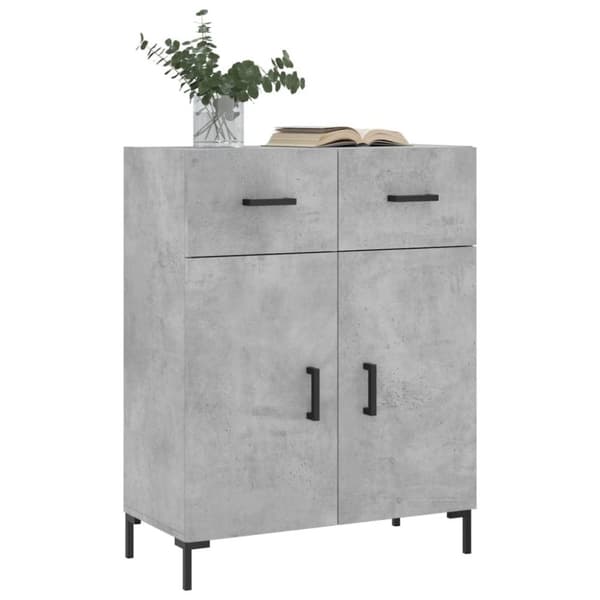 vidaXL Skänk betonggrå 69,5x34x90 cm konstruerat trä