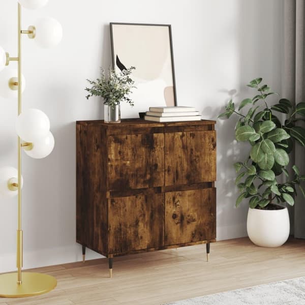 vidaXL skænk 60x35x70 cm konstrueret træ røget egetræsfarve