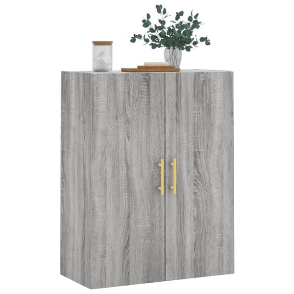 vidaXL væghængt skab 69,5x34x90 cm konstrueret træ grå sonoma-eg