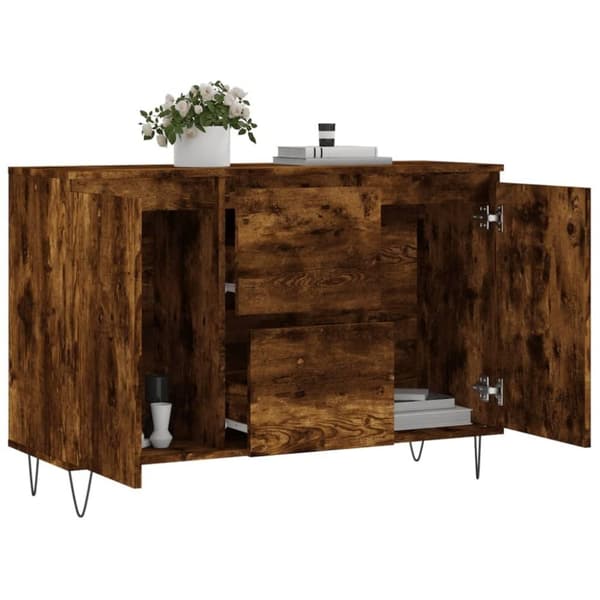 vidaXL skænk 104x35x70 cm konstrueret træ røget egetræsfarve