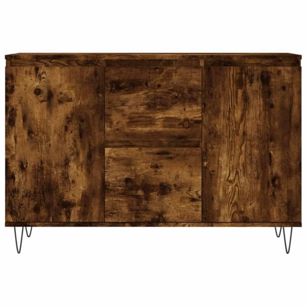 vidaXL skænk 104x35x70 cm konstrueret træ røget egetræsfarve
