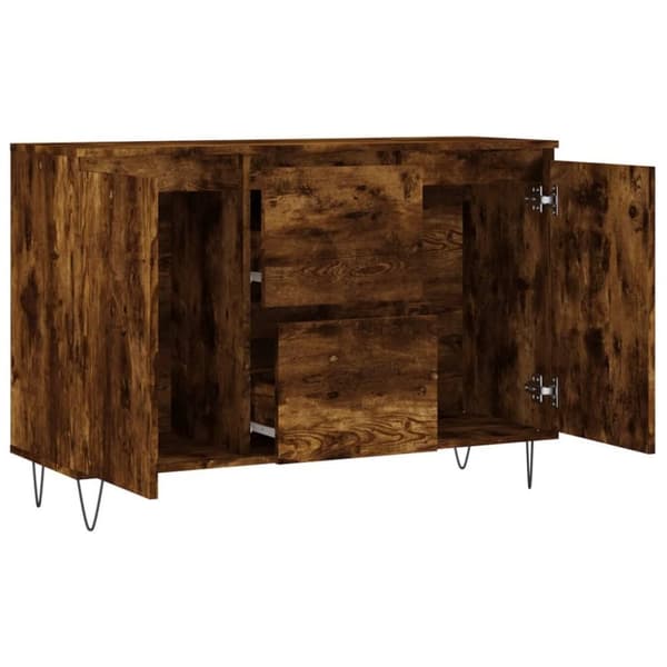 vidaXL skænk 104x35x70 cm konstrueret træ røget egetræsfarve