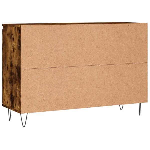 vidaXL skænk 104x35x70 cm konstrueret træ røget egetræsfarve