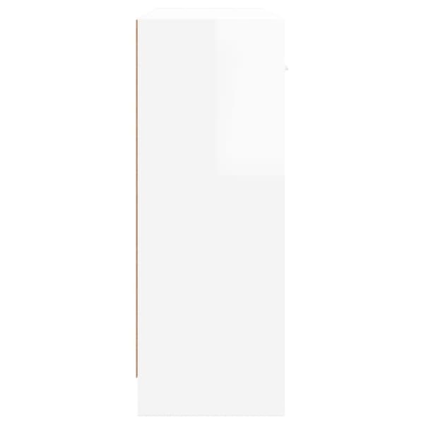 vidaXL Senkki korkeakiilto valkoinen 91x28x75 cm tekninen puu