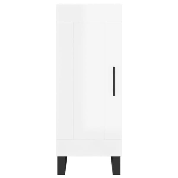 vidaXL Skjenk høyglans hvit 34,5x34x90 cm konstruert tre