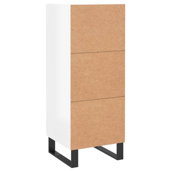 vidaXL Skjenk høyglans hvit 34,5x34x90 cm konstruert tre