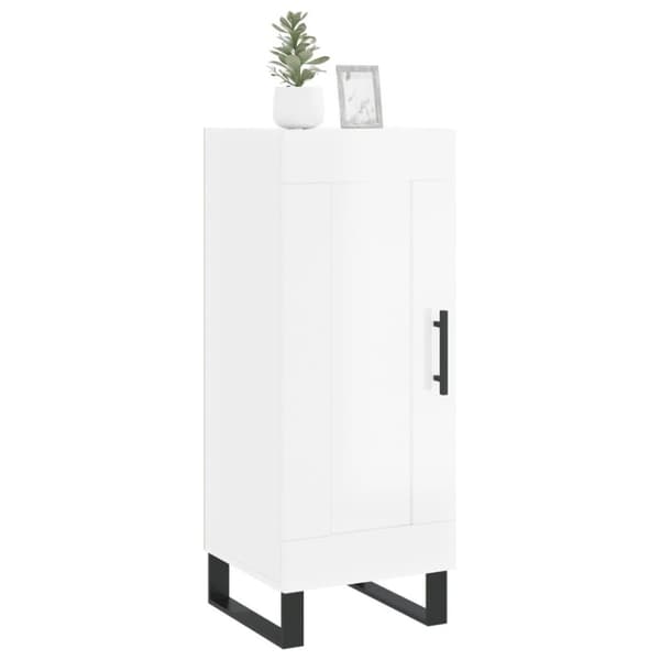 vidaXL Skjenk høyglans hvit 34,5x34x90 cm konstruert tre