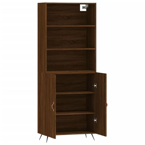 vidaXL højskab 69,5x34x180 cm konstrueret træ brun egetræsfarve