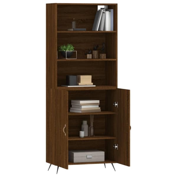vidaXL højskab 69,5x34x180 cm konstrueret træ brun egetræsfarve