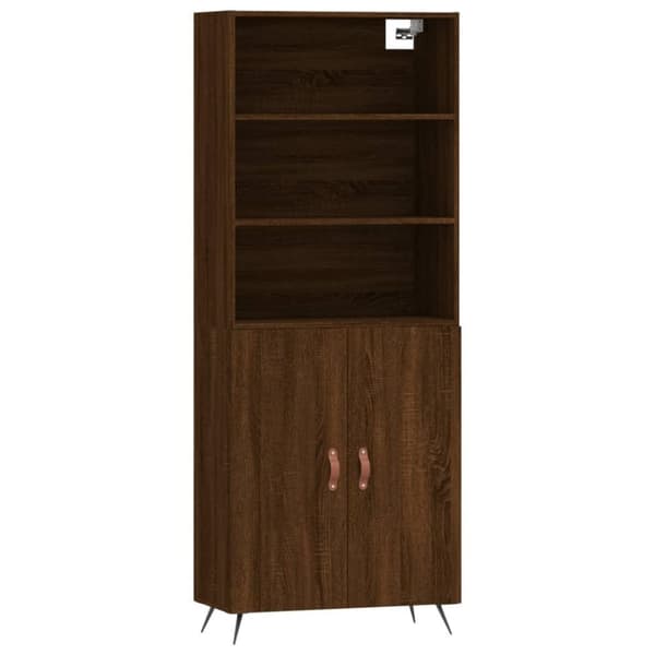 vidaXL højskab 69,5x34x180 cm konstrueret træ brun egetræsfarve
