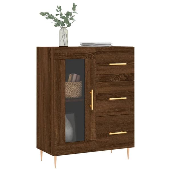 vidaXL Skänk brun ek 69,5x34x90 cm konstruerat trä
