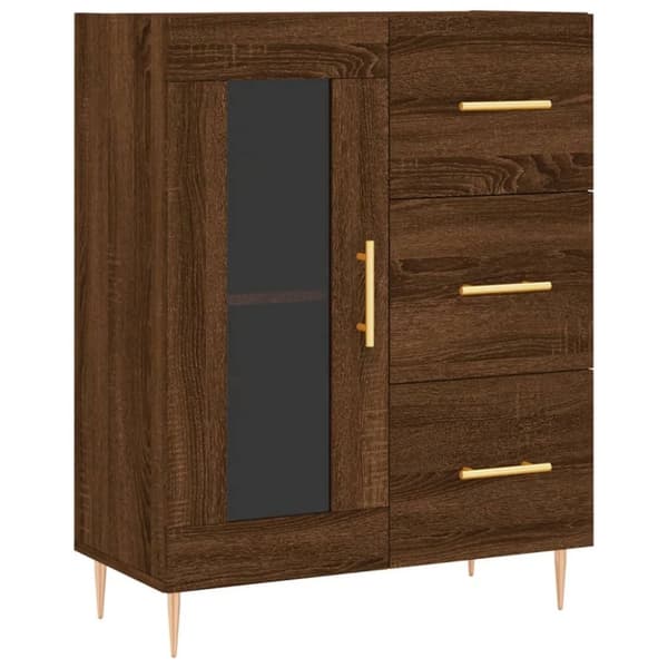 vidaXL skænk 69,5x34x90 cm konstrueret træ brun egetræsfarve