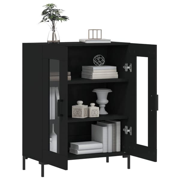 vidaXL Skjenk svart 69,5x34x90 cm konstruert tre