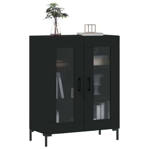 vidaXL Skjenk svart 69,5x34x90 cm konstruert tre