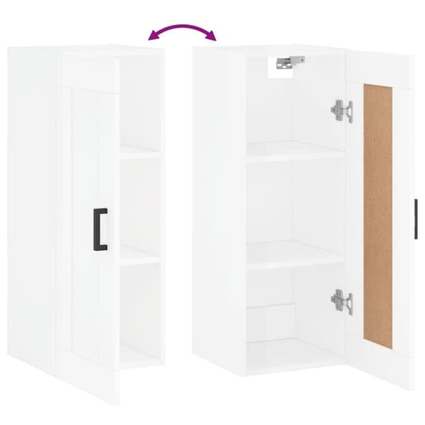 vidaXL Väggskåp vit högglans 34,5x34x90 cm konstruerat trä