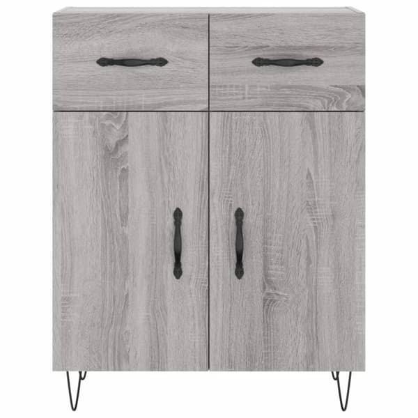 vidaXL skænk 69,5x34x90 cm konstrueret træ grå sonoma-eg