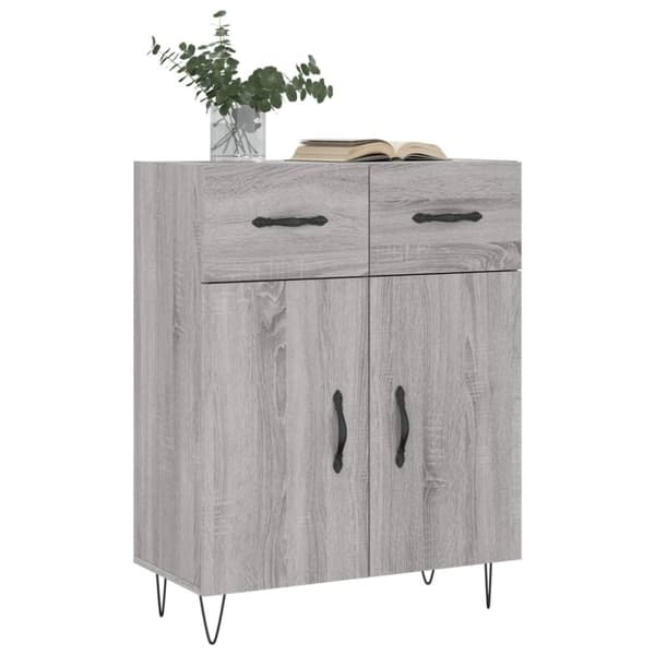 vidaXL skænk 69,5x34x90 cm konstrueret træ grå sonoma-eg