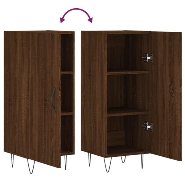vidaXL Skjenk brun eik 34,5x34x90 cm konstruert tre