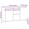 Pikkukuva 10 / 11: vidaXL Senkki Sonoma-tammi 104x35x70 cm tekninen puu