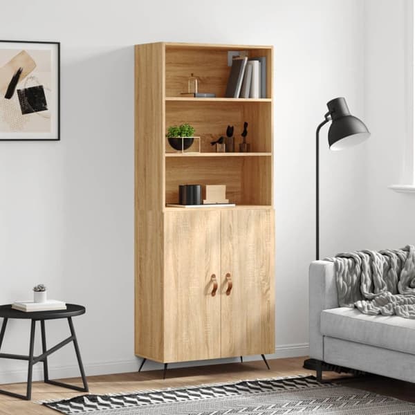 vidaXL Kaappi Sonoma tammi 69,5x34x180 cm tekninen puu