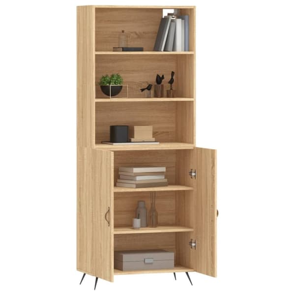 vidaXL Kaappi Sonoma tammi 69,5x34x180 cm tekninen puu