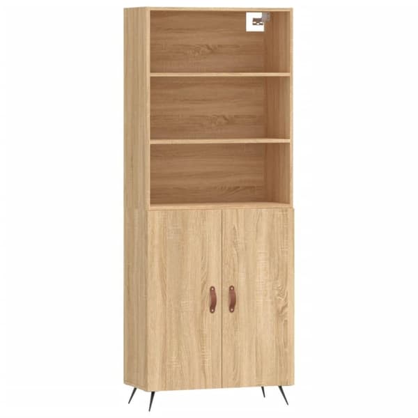 vidaXL Kaappi Sonoma tammi 69,5x34x180 cm tekninen puu