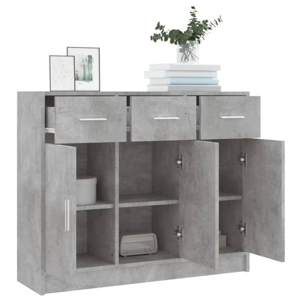 vidaXL Skjenk betonggrå 91x28x75 cm konstruert tre
