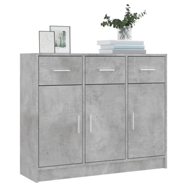vidaXL Skjenk betonggrå 91x28x75 cm konstruert tre