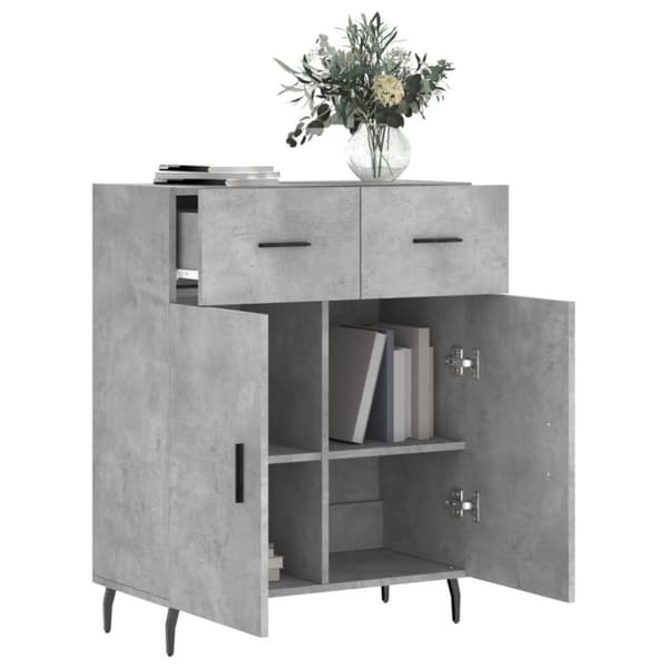vidaXL Senkki betoninharmaa 69,5x34x90 cm tekninen puu