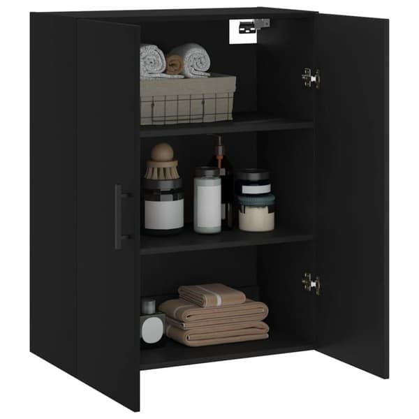 vidaXL væghængt skab 69,5x34x90 cm sort