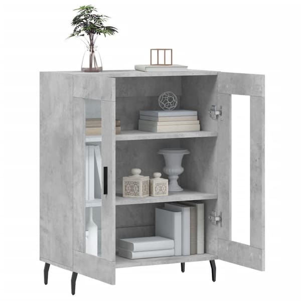 vidaXL Skjenk betonggrå 69,5x34x90 cm konstruert tre
