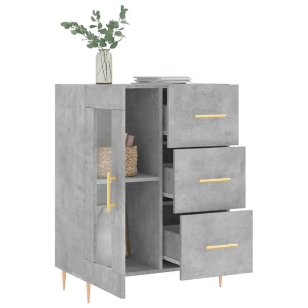 vidaXL skænk 69,5x34x90 cm konstrueret træ betongrå