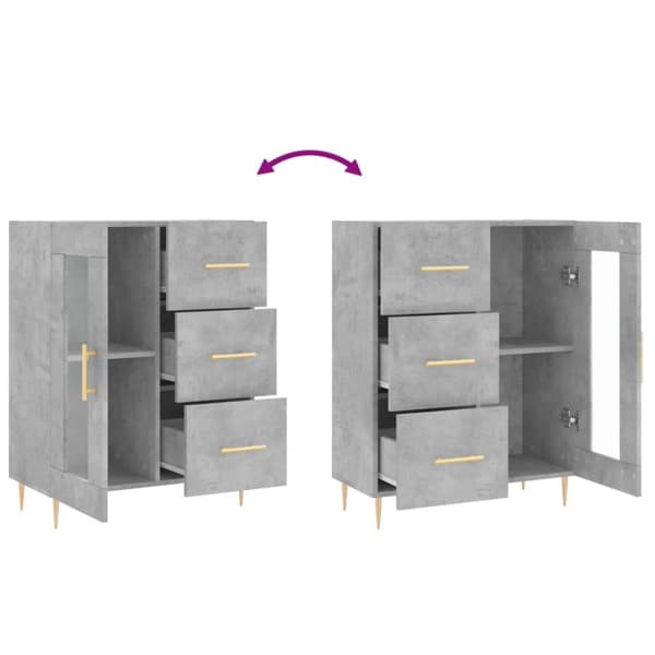 vidaXL skænk 69,5x34x90 cm konstrueret træ betongrå