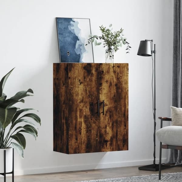vidaXL væghængt skab 69,5x34x90 cm konstrueret træ røget sonoma-eg