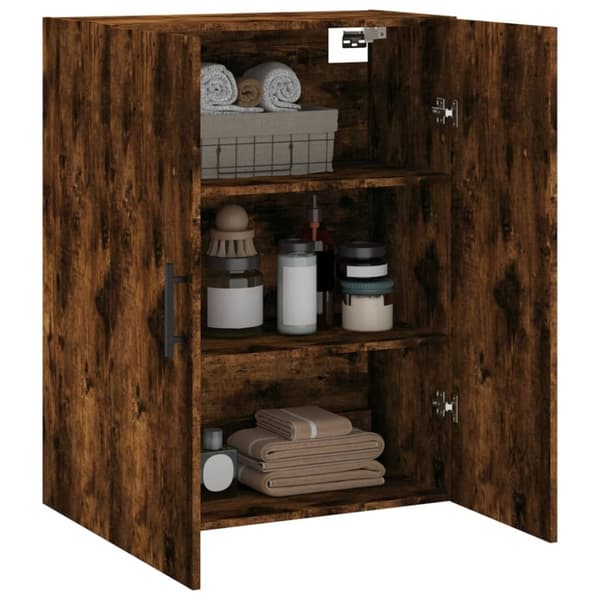 vidaXL væghængt skab 69,5x34x90 cm konstrueret træ røget sonoma-eg