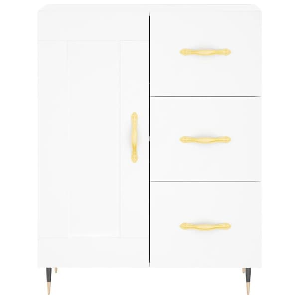 vidaXL Skjenk hvit 69,5x34x90 cm konstruert tre